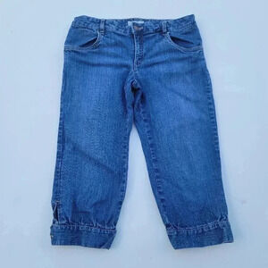 Metro 7 Capri Jeans Women's Size 2 Stretch Blue Denim Mid Rise Pockets Cropped